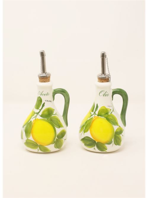 set olio e aceto con limoni L'Oasi ceramiche | SETOLIOACETOMANICILIMONIMANICO